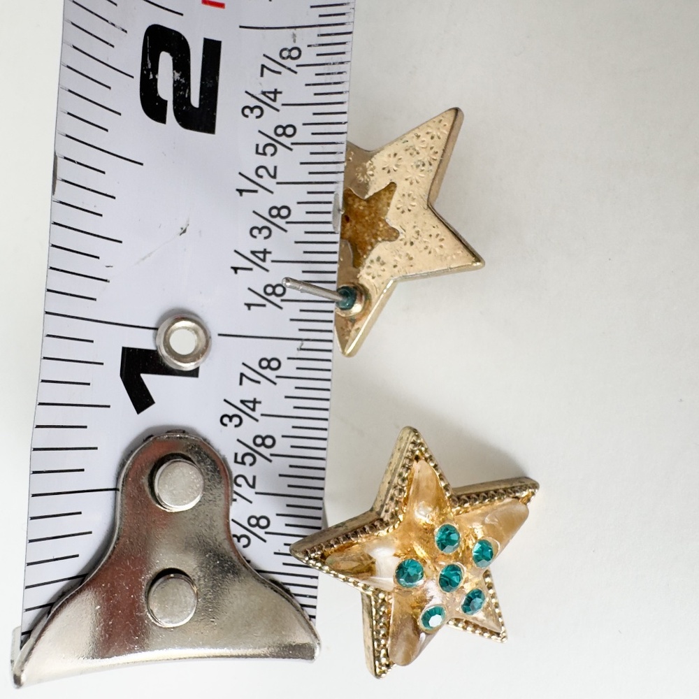 Betsey Johnson Star Earrings With Teal Crystals by Heavens To Betsey Collection - Picture 8 of 8